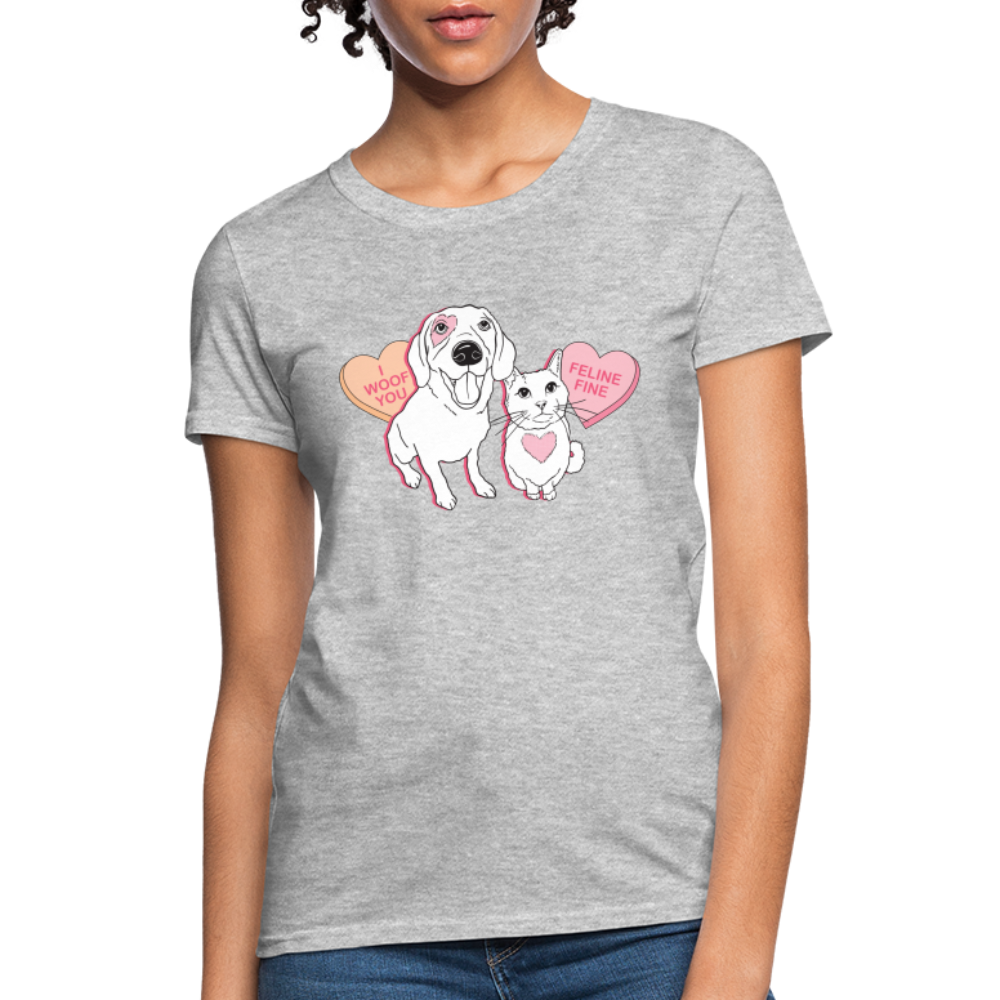 
                  
                    Valentine Hearts Contoured T-Shirt - heather gray
                  
                