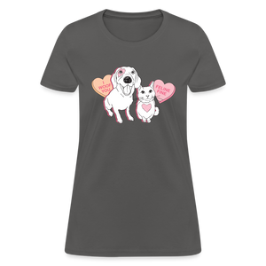 Valentine Hearts Contoured T-Shirt - charcoal