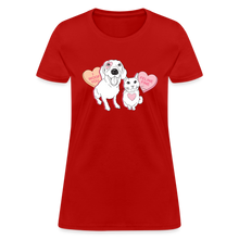 Load image into Gallery viewer, Valentine Hearts Contoured T-Shirt - red