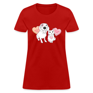 Valentine Hearts Contoured T-Shirt - red