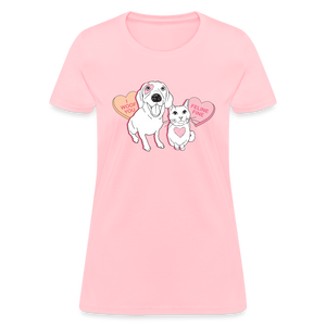 Valentine Hearts Contoured T-Shirt - pink