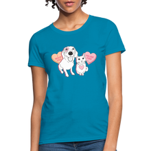 Load image into Gallery viewer, Valentine Hearts Contoured T-Shirt - turquoise