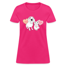 Load image into Gallery viewer, Valentine Hearts Contoured T-Shirt - fuchsia