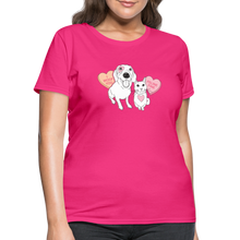 Load image into Gallery viewer, Valentine Hearts Contoured T-Shirt - fuchsia