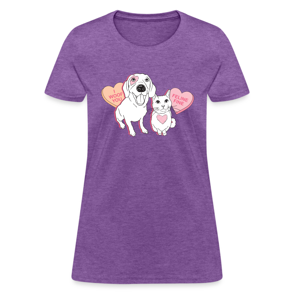
                  
                    Valentine Hearts Contoured T-Shirt - purple heather
                  
                