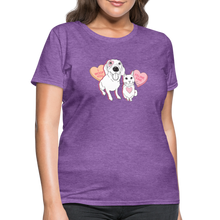 Load image into Gallery viewer, Valentine Hearts Contoured T-Shirt - purple heather