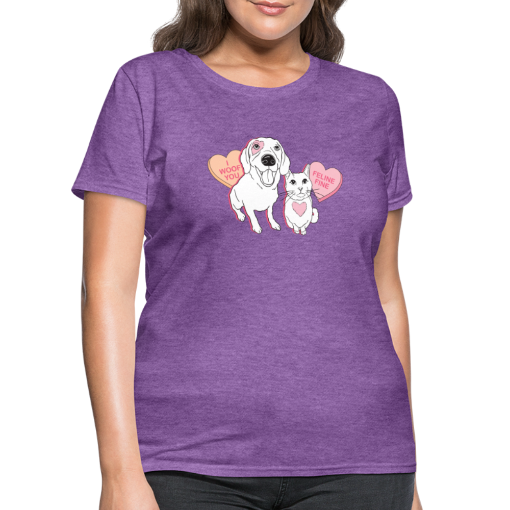Valentine Hearts Contoured T-Shirt - purple heather