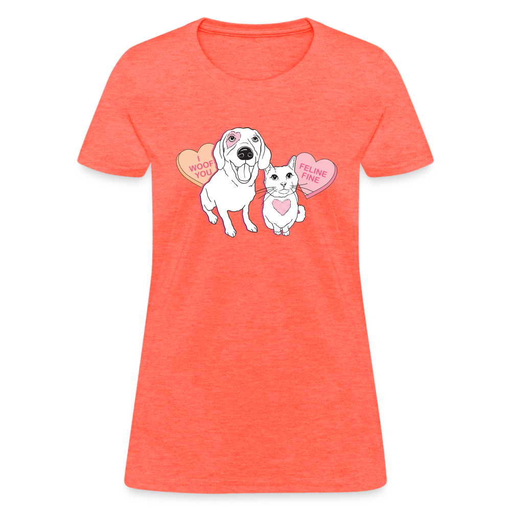 
                  
                    Valentine Hearts Contoured T-Shirt - heather coral
                  
                