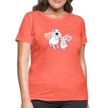 Load image into Gallery viewer, Valentine Hearts Contoured T-Shirt - heather coral
