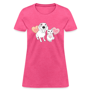 Valentine Hearts Contoured T-Shirt - heather pink