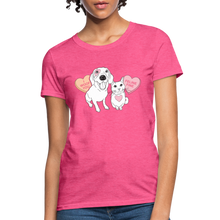 Load image into Gallery viewer, Valentine Hearts Contoured T-Shirt - heather pink