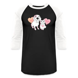 Valentine Hearts Baseball T-Shirt - black/white