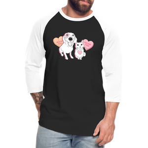 Valentine Hearts Baseball T-Shirt - black/white