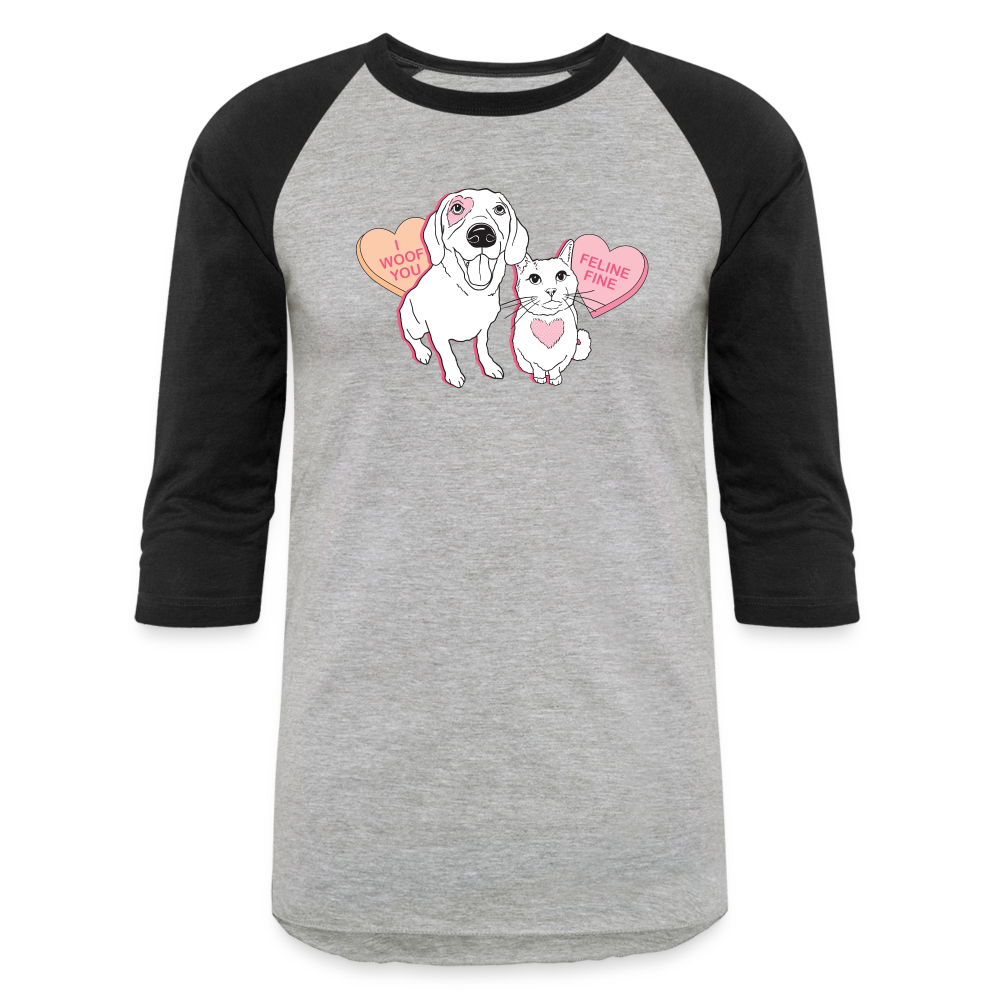 
                  
                    Valentine Hearts Baseball T-Shirt - heather gray/black
                  
                