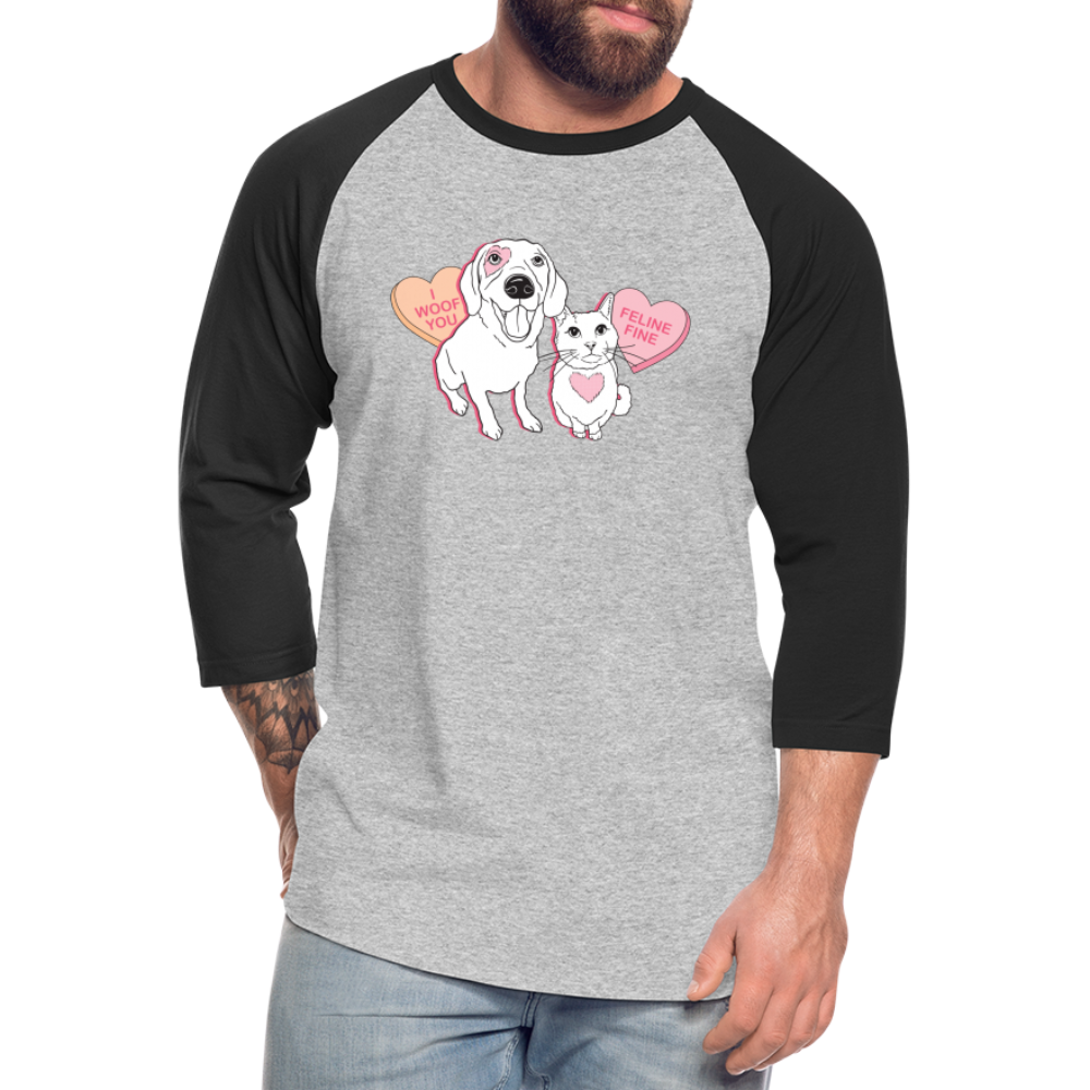 
                  
                    Valentine Hearts Baseball T-Shirt - heather gray/black
                  
                