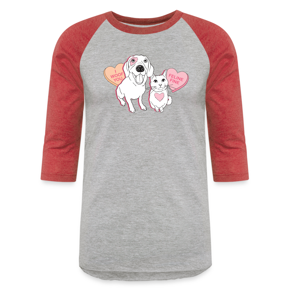 
                  
                    Valentine Hearts Baseball T-Shirt - heather gray/red
                  
                