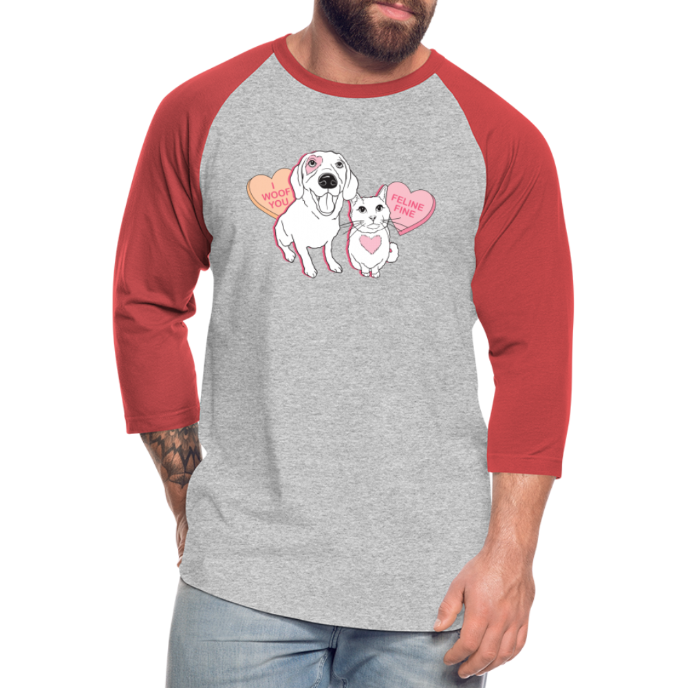 
                  
                    Valentine Hearts Baseball T-Shirt - heather gray/red
                  
                