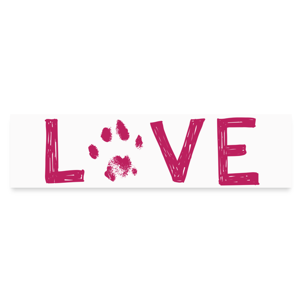 Love Pawprint Bumper Sticker - white matte