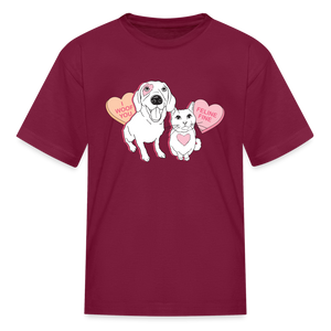 Valentine Hearts Kids' T-Shirt - burgundy