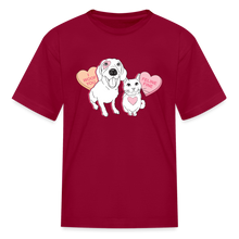Load image into Gallery viewer, Valentine Hearts Kids&#39; T-Shirt - dark red