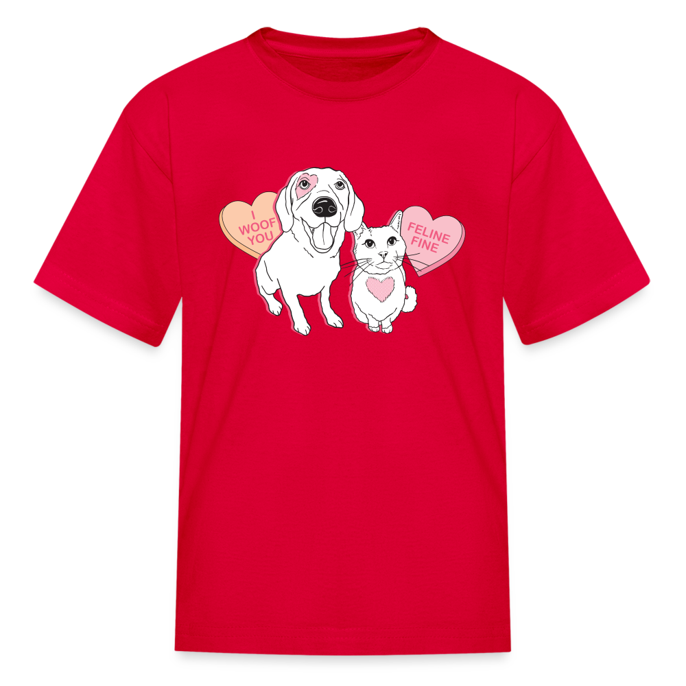 Valentine Hearts Kids' T-Shirt - red