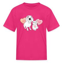 Load image into Gallery viewer, Valentine Hearts Kids&#39; T-Shirt - fuchsia