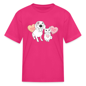 Valentine Hearts Kids' T-Shirt - fuchsia