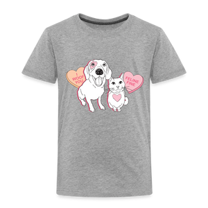 Valentine Hearts Toddler Premium T-Shirt - heather gray