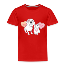 Load image into Gallery viewer, Valentine Hearts Toddler Premium T-Shirt - red