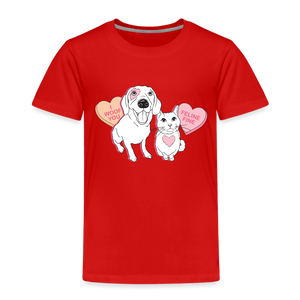 Valentine Hearts Toddler Premium T-Shirt - red