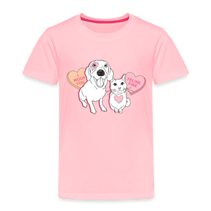 Valentine Hearts Toddler Premium T-Shirt - pink