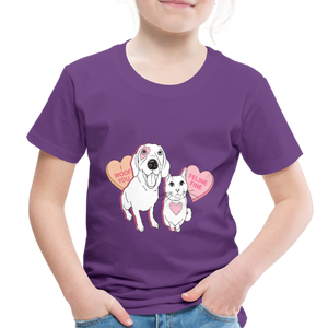 Valentine Hearts Toddler Premium T-Shirt - purple