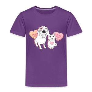 Valentine Hearts Toddler Premium T-Shirt - purple