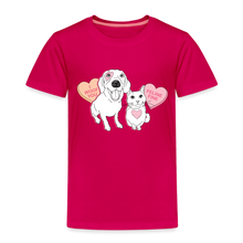 Load image into Gallery viewer, Valentine Hearts Toddler Premium T-Shirt - dark pink