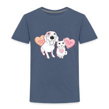 Load image into Gallery viewer, Valentine Hearts Toddler Premium T-Shirt - heather blue