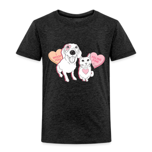 Valentine Hearts Toddler Premium T-Shirt - charcoal grey