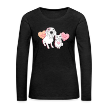 Load image into Gallery viewer, Valentine Hearts Contoured Premium Long Sleeve T-Shirt - charcoal grey