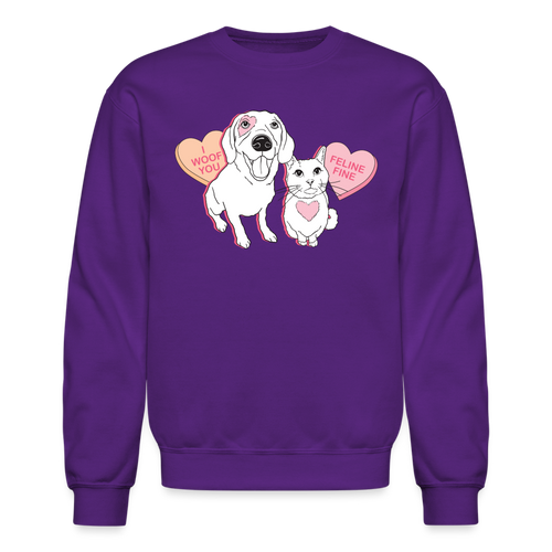Valentine Hearts Crewneck Sweatshirt - purple