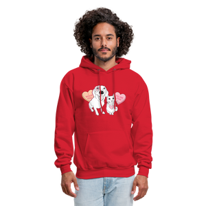 Valentine Hearts Classic Hoodie - red
