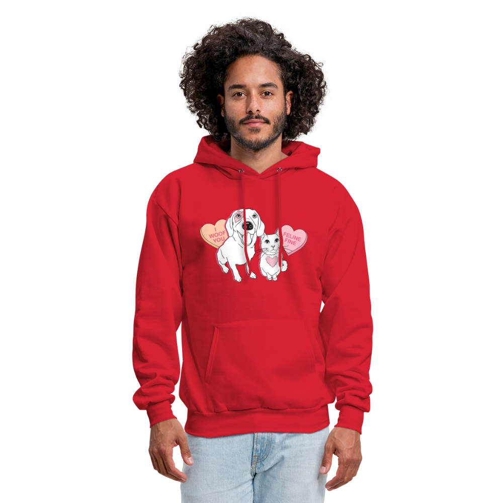 Valentine Hearts Classic Hoodie - red
