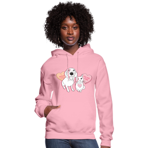 Valentine Hearts Contoured Hoodie - classic pink