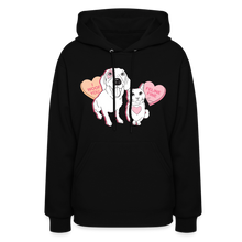 Load image into Gallery viewer, Valentine Hearts Contoured Hoodie - black
