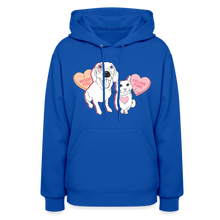 Load image into Gallery viewer, Valentine Hearts Contoured Hoodie - royal blue