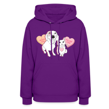Load image into Gallery viewer, Valentine Hearts Contoured Hoodie - purple