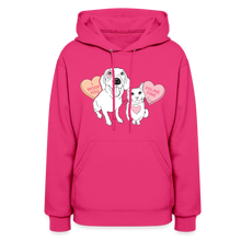 Load image into Gallery viewer, Valentine Hearts Contoured Hoodie - fuchsia