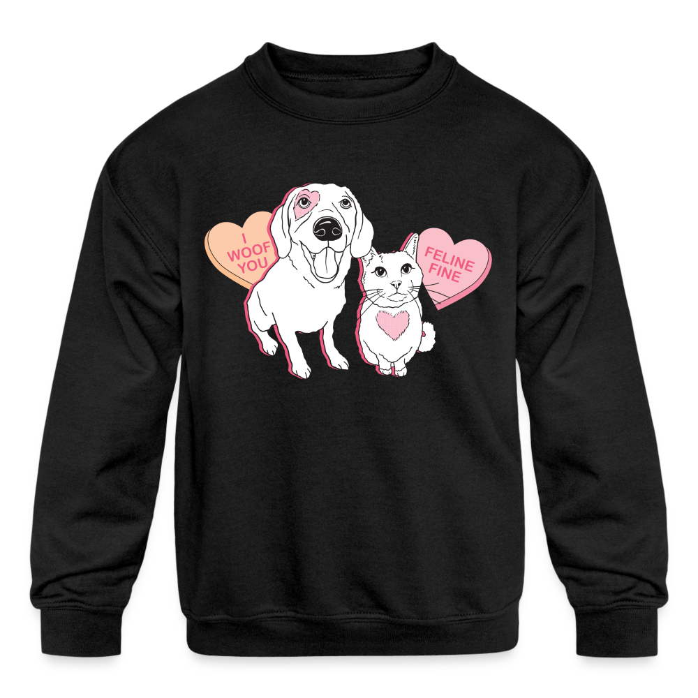 
                  
                    Valentine Hearts Kids' Crewneck Sweatshirt - black
                  
                