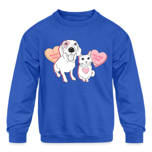 Valentine Hearts Kids' Crewneck Sweatshirt - royal blue