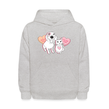 Load image into Gallery viewer, Valentine Hearts Kids&#39; Hoodie - heather gray
