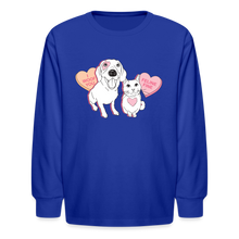 Load image into Gallery viewer, Valentine Hearts Kids&#39; Long Sleeve T-Shirt - royal blue