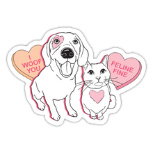 Load image into Gallery viewer, Valentine Hearts Sticker - white matte